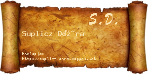Suplicz Dóra névjegykártya